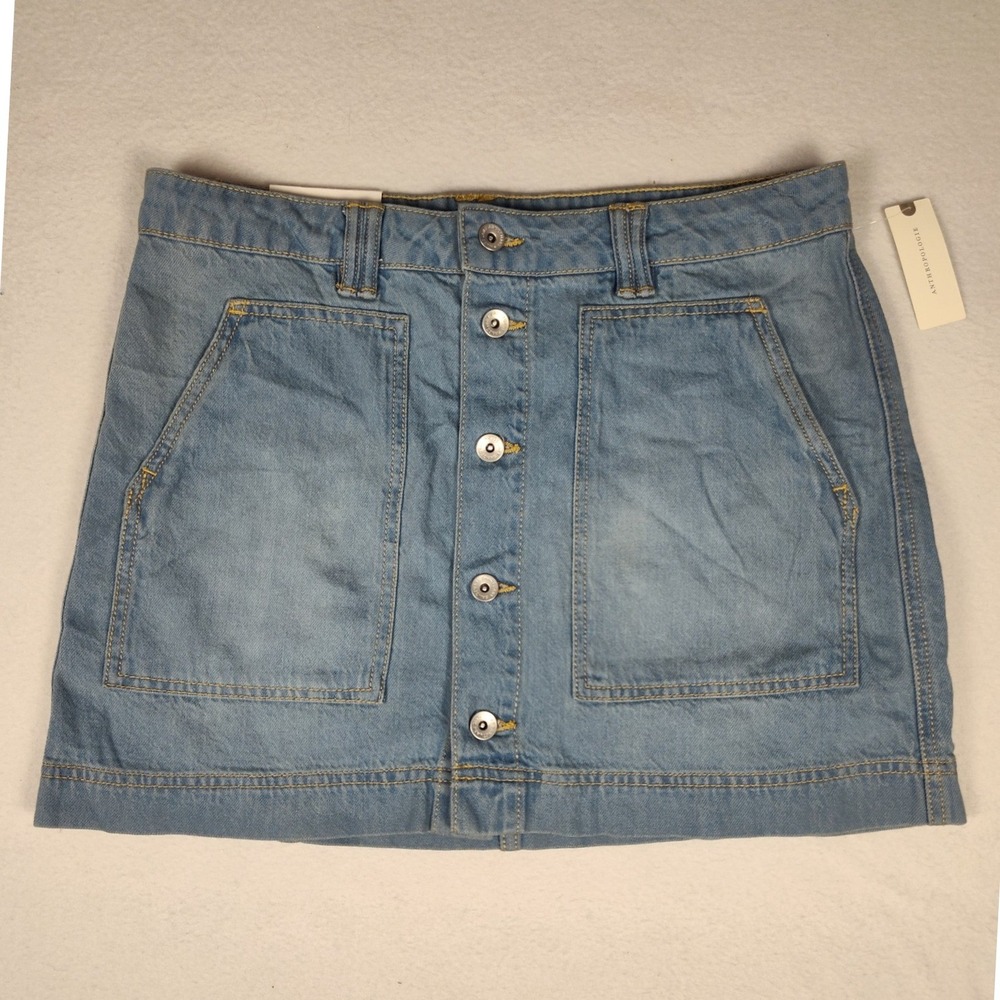Sanctuary All Buttoned Up Denim Mini Skirt Dream Team Blue Size 31